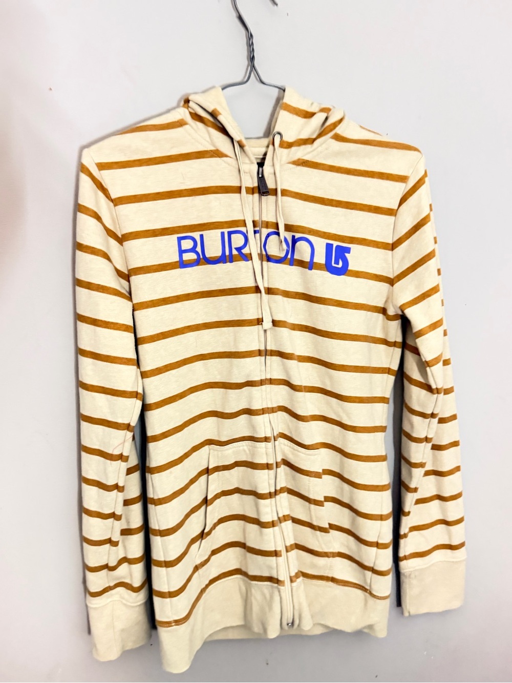 Burton Zip Up fitted hoodie sweater horizontal stripes